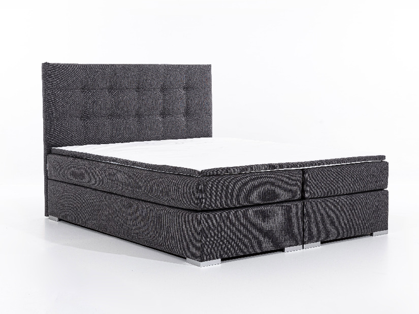 Pat matrimonial Boxspring 180 cm Irma 01 (negru)