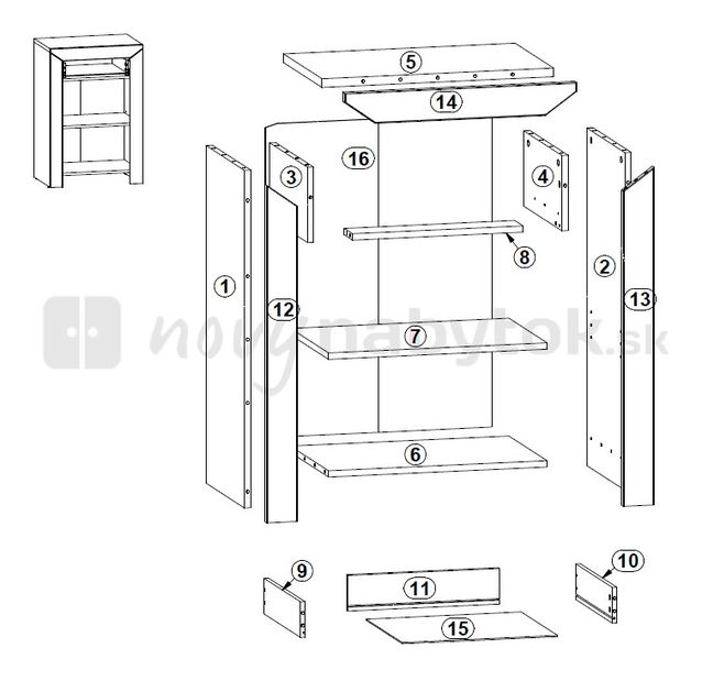 Komoda BRW Mezo KOM1D1S/9/6