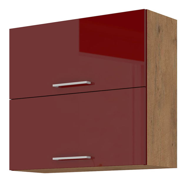 Gornji kuhinjski ormarić- Virion 80 WH 2G F (hrast lancelot + bordo)