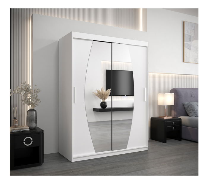 Ruhásszekrény 150 cm Eclipse (matt fehér + matt fehér)