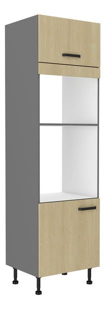 Konyhai élelmiszeres szekrény a sütöhöz Scarmi 60 DPM 215 2F (Antracit + Herringbone scandi)