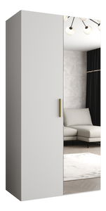 Dulap de haine 100 cm Borry 2 (alb + Auriu)