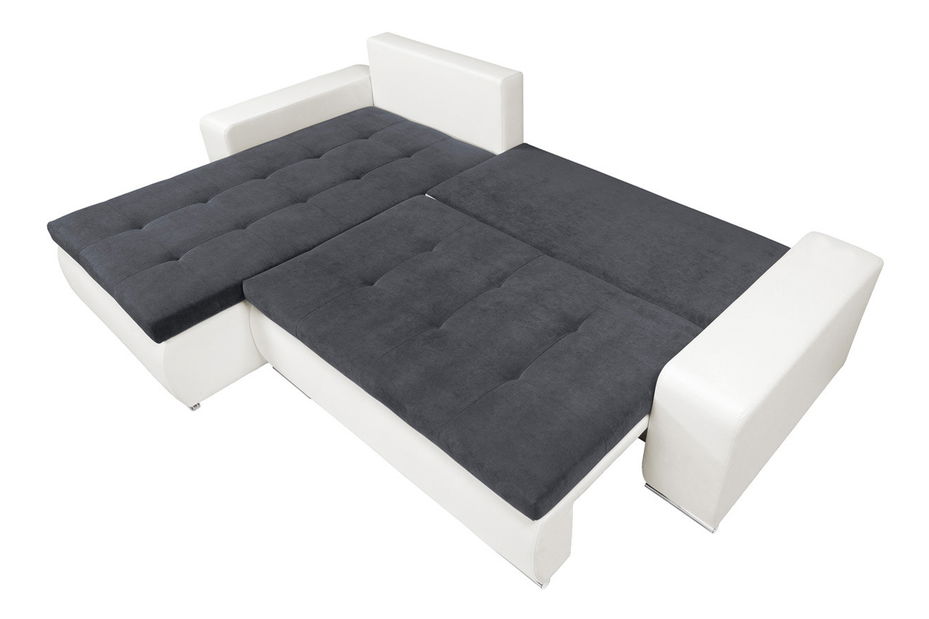 Rohová sedačka Hyacinth biela/modrosivá, ľavá