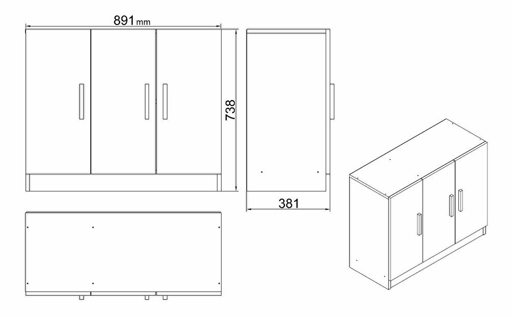 Set pentru birou Vincent 14 (Nuc + Antracit)