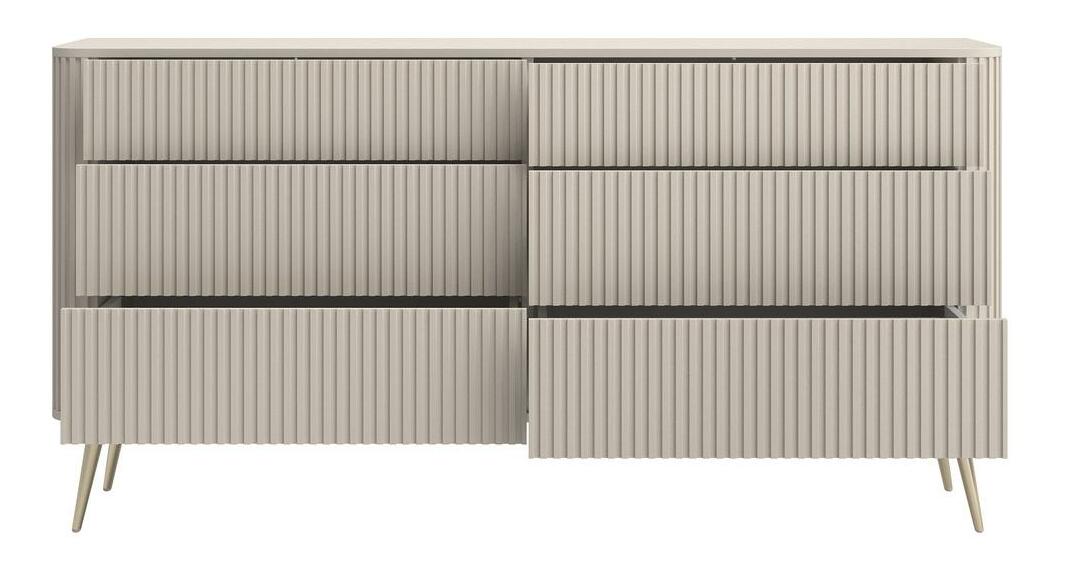 Comodă Oglio O2 (gri bej + auriu)