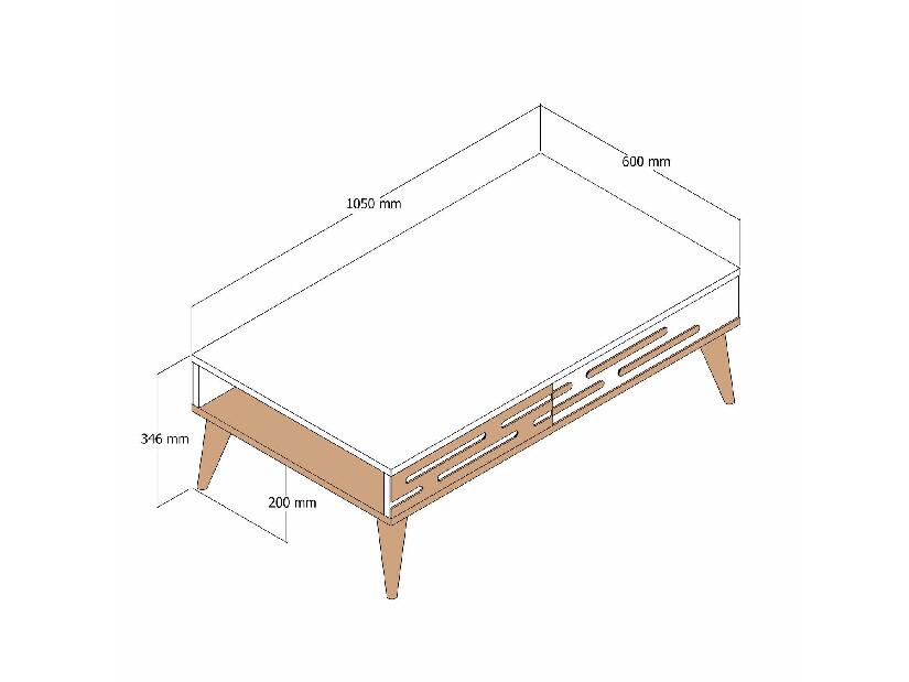 Konferenčný stolík Valencia (orech + krémová)