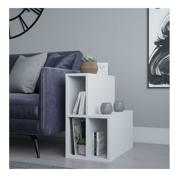 Príručný stolík Temeve (biela) 