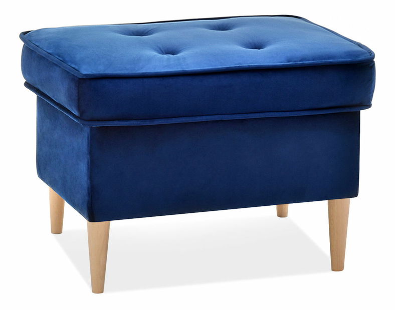 Taburetka Muriera (tmavomodrá + buk)