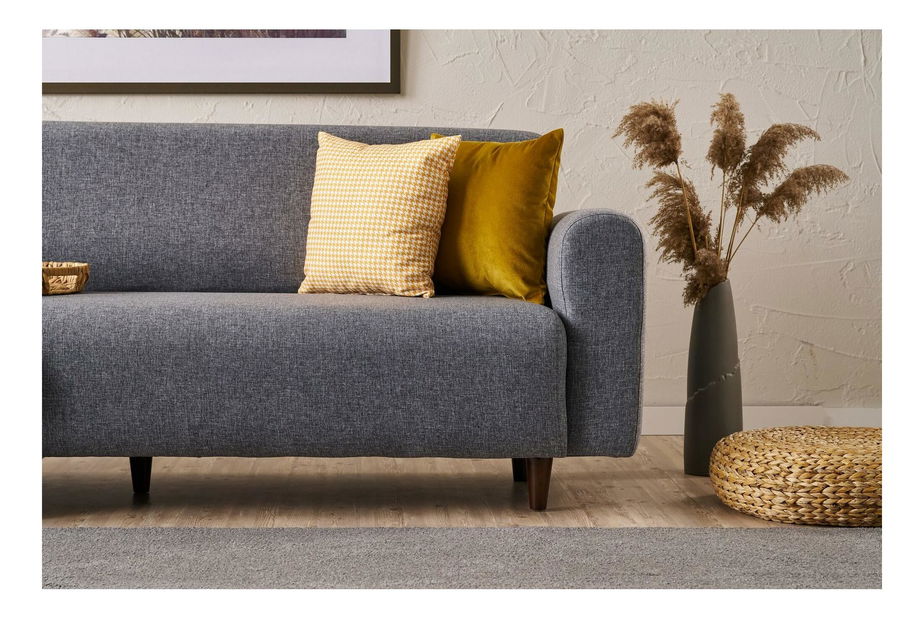 Háromszemélyes kanapé Noyalepo L (szürke + dió)