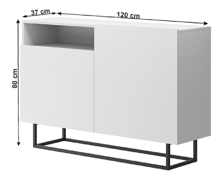 Comodă Svaren EK 120 (Alb + negru)