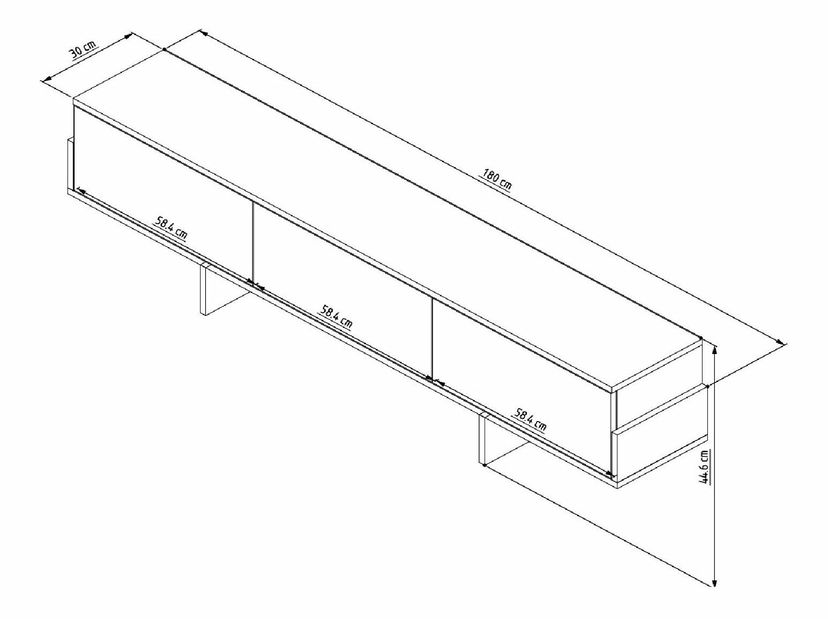 TV skrinka Hega (orech + dub zafírový)