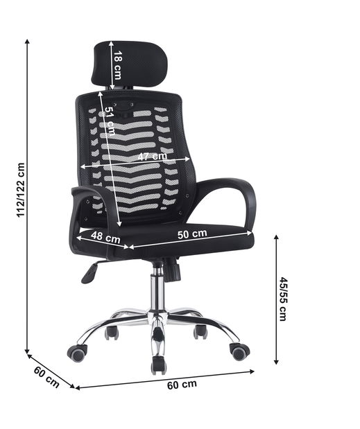 Irodai fotel Isona (fekete + króm) 