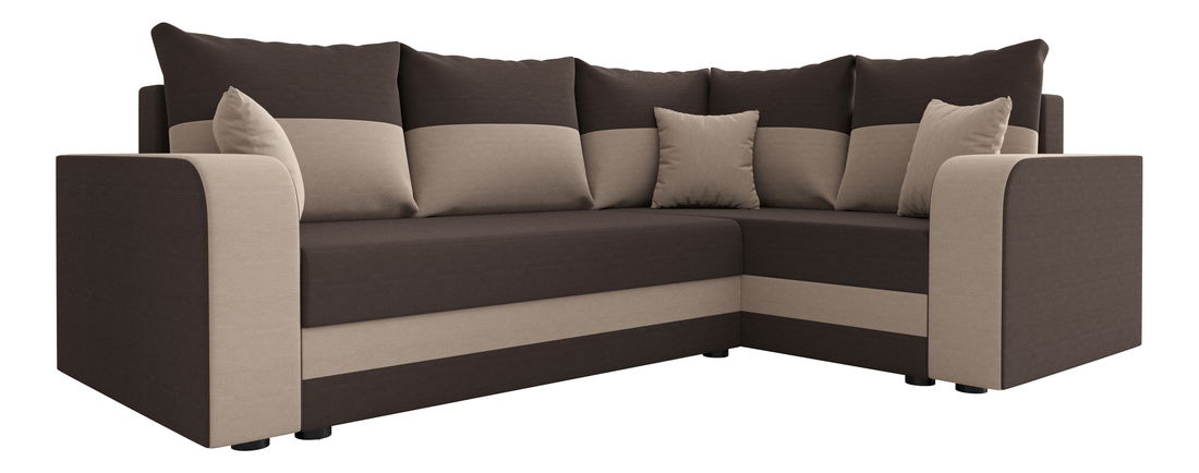 Kutna garnitura Harmony Plus (tamnosmeđa + bež) (D)