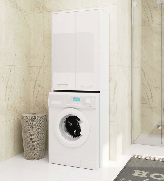 Skrinka nad práčku Fulgor 180 (biela + lesk biely)