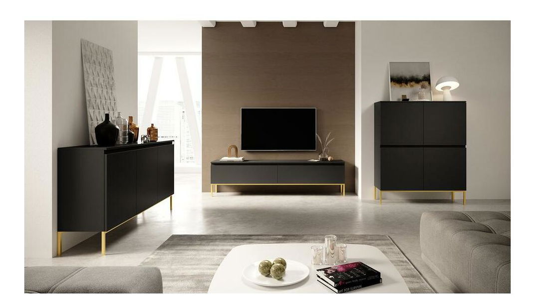 Dulap Bennasi B1 (negru + auriu)