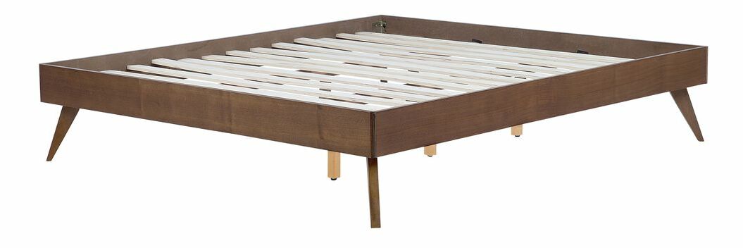 Franciaágy 160 cm BERRY (ágyráccsal) (sötét fa)