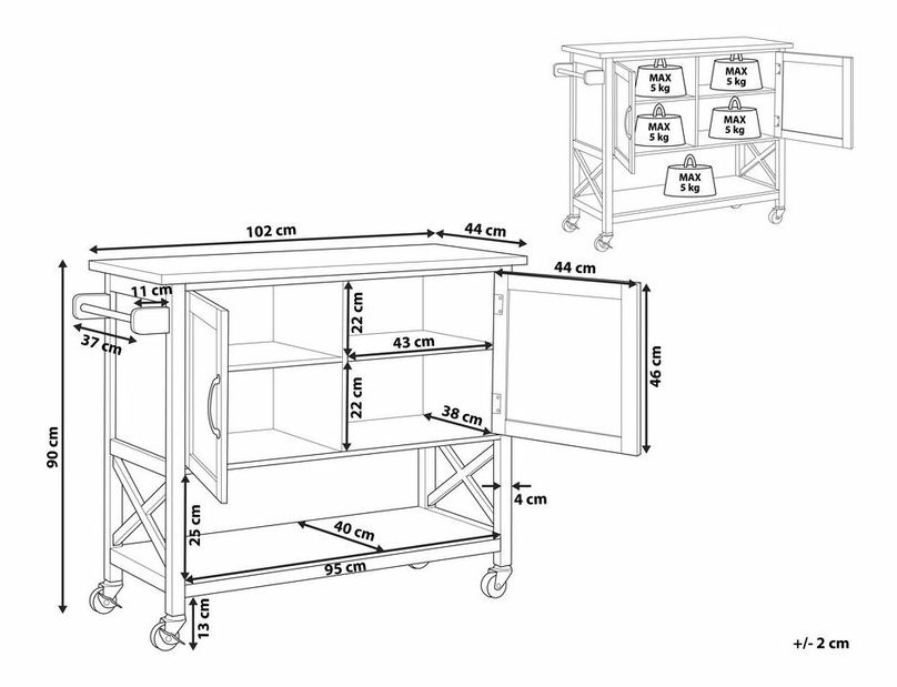Măsuță servire MEPPA (alb)