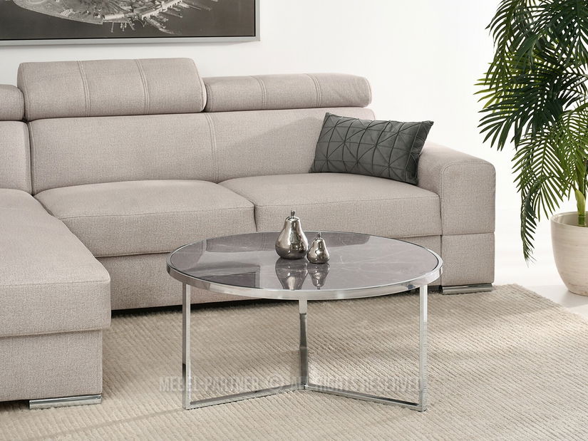 Stolić za kavu Natol (sivi mramor + krom)