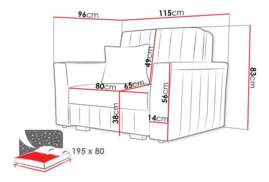 Fotelja Clivia Piano *rasprodaja
