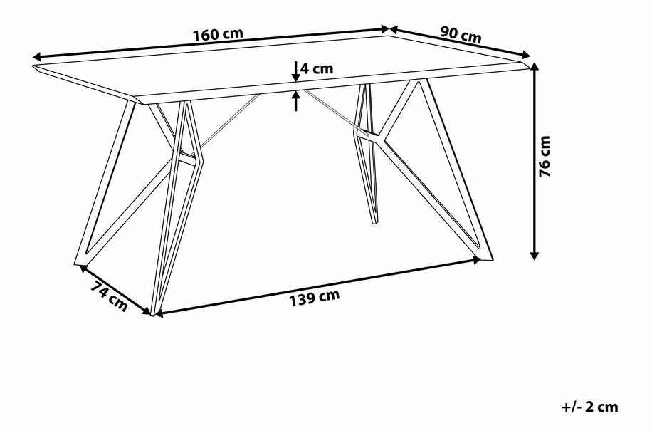 Jedálenský stôl Burgos (pre 6 osôb) (svetlosivá)