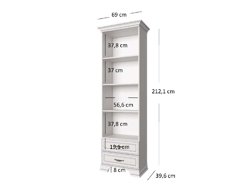 Regál Terina (woodline krém)