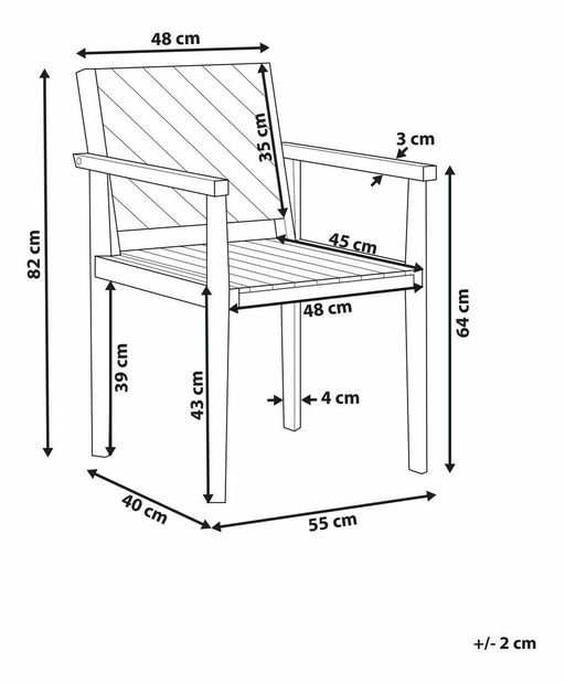 Vrtna stolica Blas (svijetlo drvo)