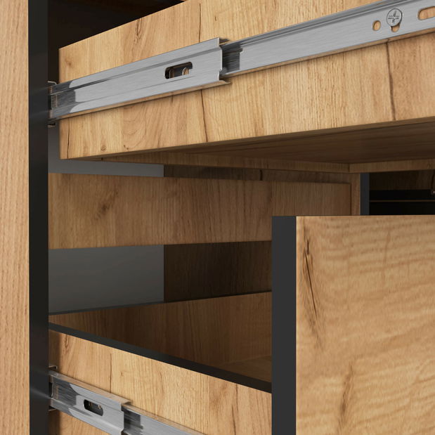 Kutni PC stolić Bienvenida (hrast craft) (L)