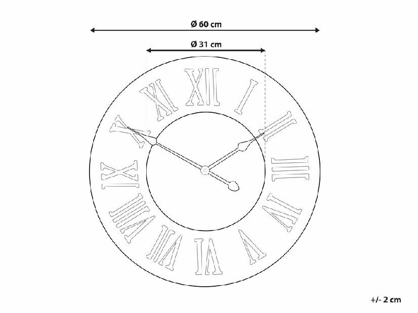 Falióra ø 60 cm Cubio (sötét fa)