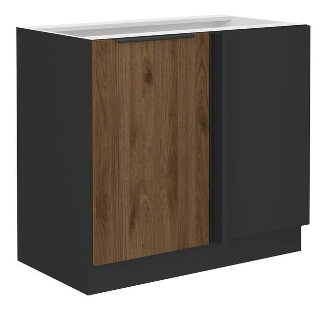 Dolná kuchynská skrinka Manana 105 ND 1F BB (korpus: čierna matná + front: orech okapi)