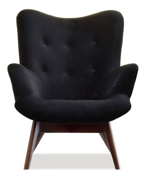 Relaxačné kreslo Florentino (čierny zamat + orech)