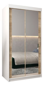 Dulap de haine 100 cm Toki 3 (alb mat + stejar sonoma)