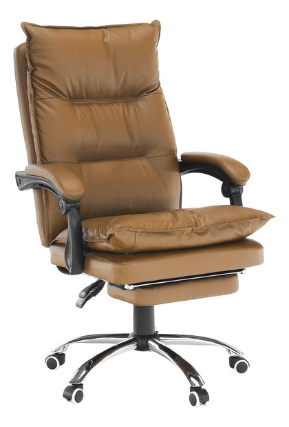 Uredska fotelja s osloncem za noge Drann (smeđa)