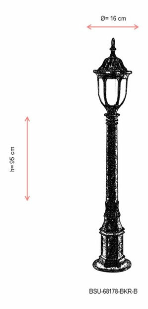 Vonkajšie podlahové svietidlo Waleed (hnedá)