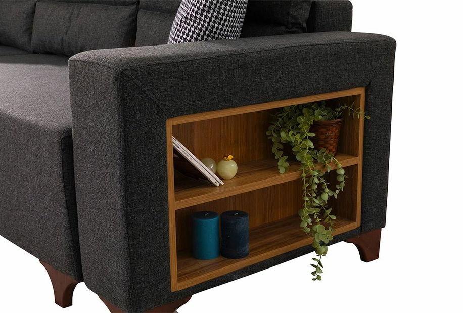 Rohová sedačka Tlofa (antracit) (P)