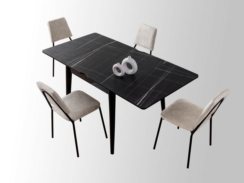 Széthúzható étkezőasztal Totento (fekete)