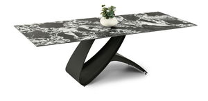 Masă sufragerie Caramelos (marmură + negru)