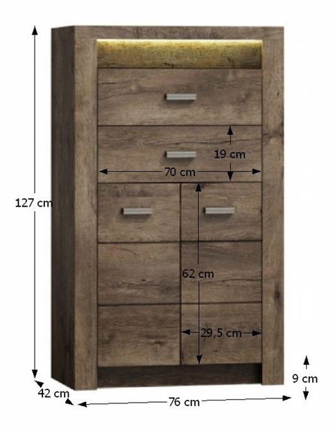 Comodă Inneas 06 (arin închis) *vânzare stoc