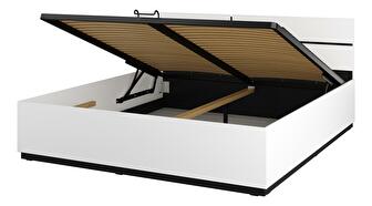 Pat matrimonial 180 cm Crossroad S52 (alb + negru) (lift cu gaz)