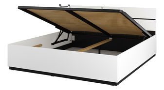 Bračni krevet 180 cm Crossroad S52 (bijela + crna) ( s plinskim podizačem)