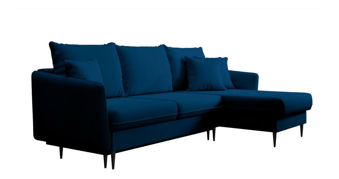 Rohová sedacia súprava Vivaldio L (modrá + čierna)