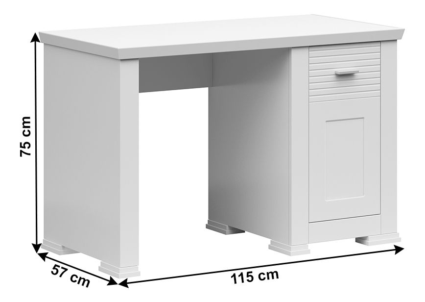 Számítógépasztal Aryness (fehér)