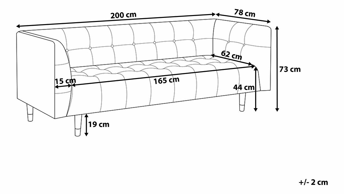 Kožna sofa trosjed Belper (smeđa)