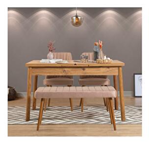 Set mobilier sufragerie Dobuse 2 (pin atlantic + piatră) (pentru 4 persoane)