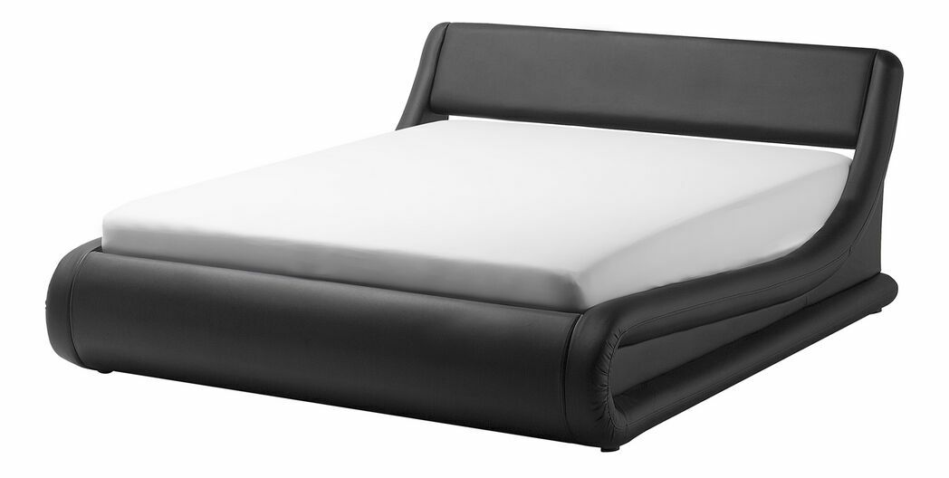 Manželská posteľ 160 cm AVENUE (s roštom a úl. priestorom) (čierna)