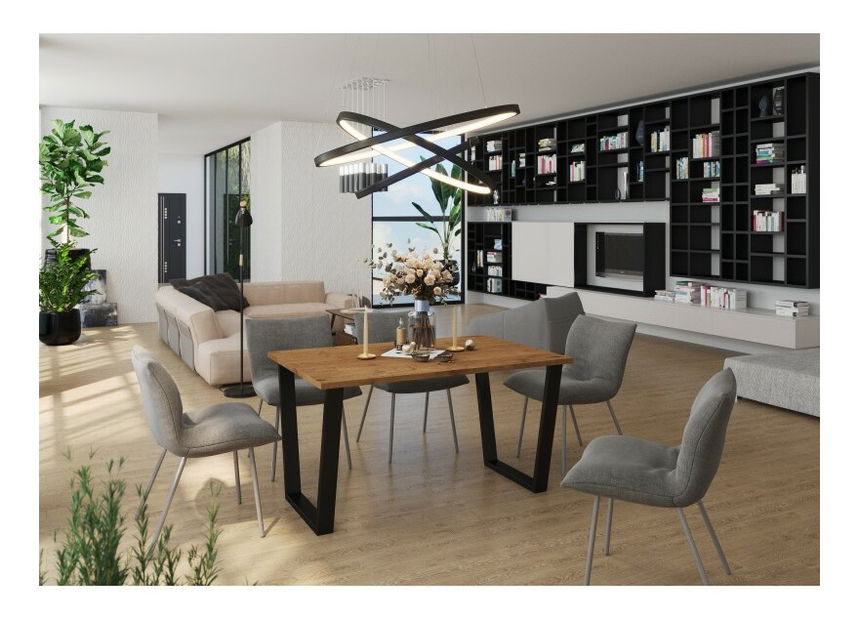 Masă de sufragerie Carol 138x67 (stejar lancelot) (pentru 4 6 persoane)