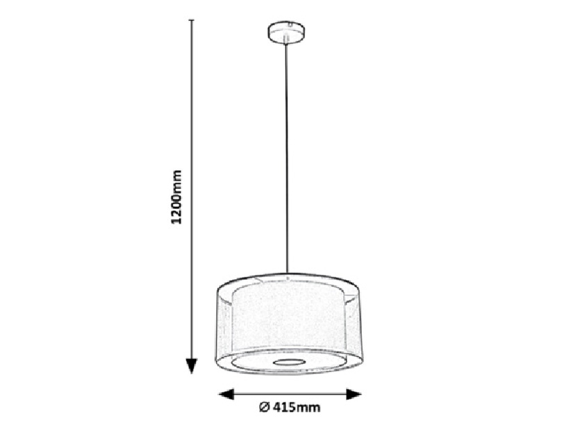 Závesné svietidlo Anatase D (čierna + krémová)