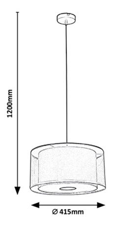 Függesztett lámpa Anatase D (fekete + krém)