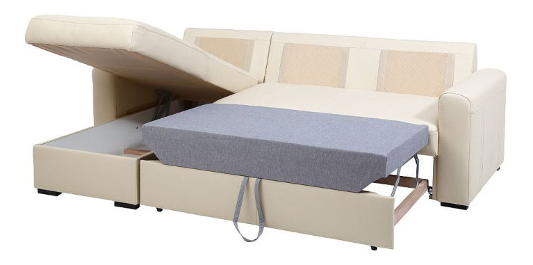 Kožená rohová sedačka Paso cream (L)