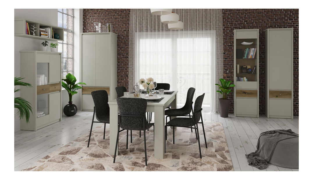 Vitrină Kodro 1 (cașmir + stejar evoke) 