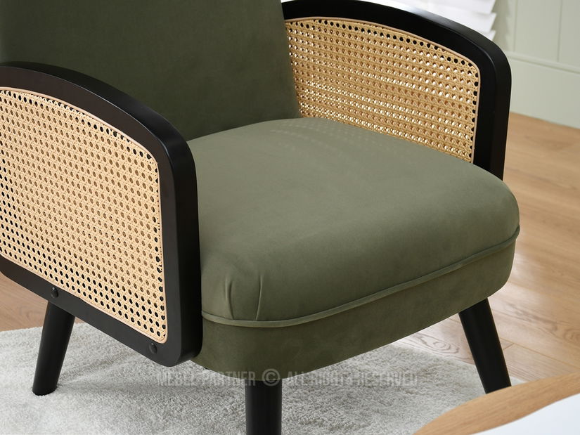 Kreslo Will (zelená + čierna)